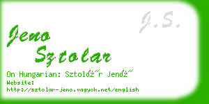 jeno sztolar business card